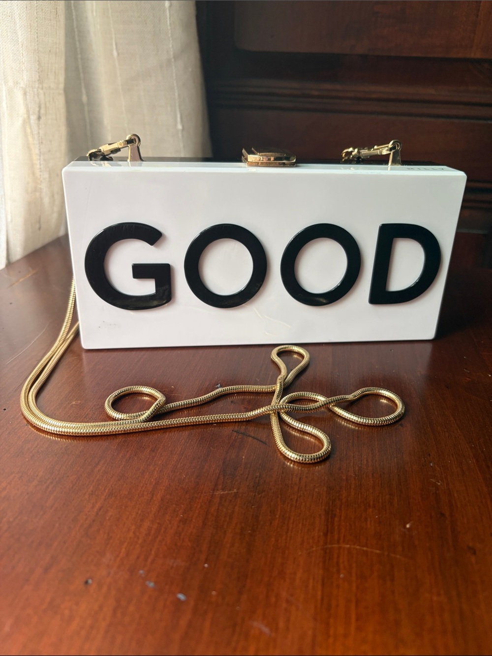 Milly BAD GOOD Acrylic Vtg clutch purse EUC